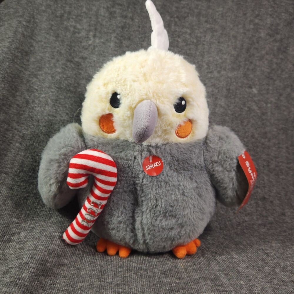 Petsmart 2022 Symphony the Gray Cockatiel Bird Plush 14" Dog Toy with Squeaker